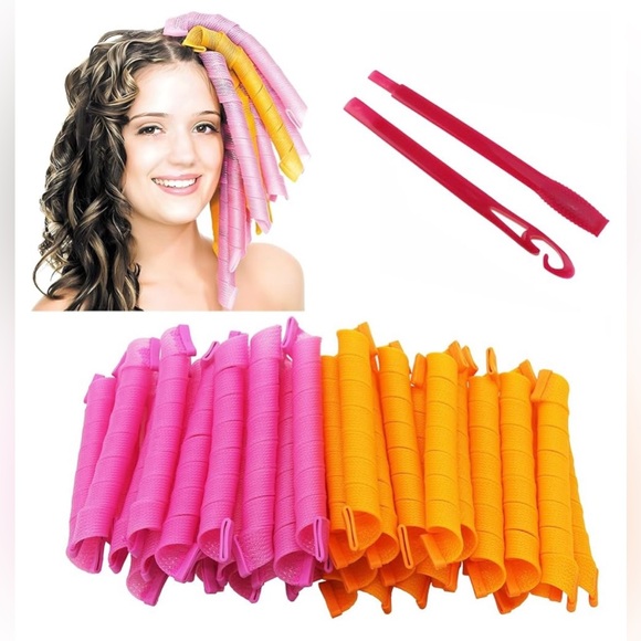 LZLRUN Spiral Hair Curler Styling Kit 20pcs (45cm) with Hair Brish - Picture 4 of 10